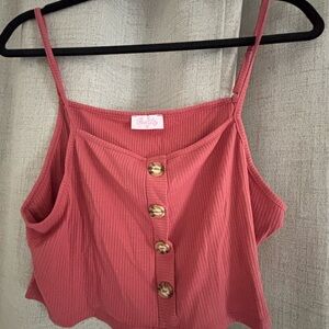 Pink Lily Women's Pink Button-Up Top